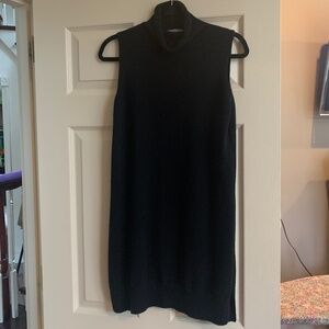 Neiman Marcus The Cashmere Collection Black Funnel Neck Sleeveless Dress/Tunic S
